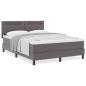 Preview: Boxspringbett mit Matratze Grau 160x200 cm Kunstleder
