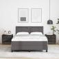 Preview: Boxspringbett mit Matratze Grau 160x200 cm Kunstleder