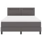 Preview: Boxspringbett mit Matratze Grau 160x200 cm Kunstleder