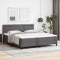 Preview: ARDEBO.de - Boxspringbett mit Matratze Grau Super King Faux Leder