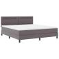 Preview: Boxspringbett mit Matratze Grau Super King Faux Leder