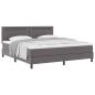 Preview: Boxspringbett mit Matratze Grau Super King Faux Leder