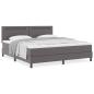 Preview: Boxspringbett mit Matratze Grau Super King Faux Leder