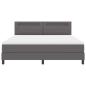 Preview: Boxspringbett mit Matratze Grau Super King Faux Leder