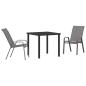 Preview: Garten Essgruppe 3 pcs Grau und Schwarz