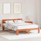 Preview: ARDEBO.de - Bettgestell mit Kopfteil Wachsbrown 160x200 cm Massivholz Kiefer