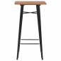 Preview: Bartisch Schwarz 60×60×108 cm Kiefer Massivholz und Stahl