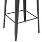 Preview: Bartisch Schwarz 60×60×108 cm Kiefer Massivholz und Stahl