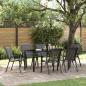 Preview: ARDEBO.de - Stapelbare Gartenstühle 6 Stk. Schwarz Textilene