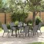 Preview: ARDEBO.de - 7-teiliges Garten-Essset Grau Textilene und Stahl