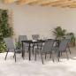 Preview: 7-teiliges Garten-Essset Grau Textilene und Stahl