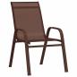 Preview: 7-teiliges Garten Esszimmer Set Braun Textilene und Stahl