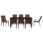 Preview: 9-teiliges Garten Essensemble Braun Textilene und Stahl