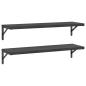 Preview: Wandregale 2 Stk. 100x30 cm Schwarz Edelstahl
