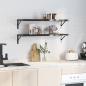 Preview: Wandregale 2 Stk. 100x30 cm Schwarz Edelstahl