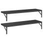 Preview: Wandregale 2 Stk. 100x30 cm Schwarz Edelstahl