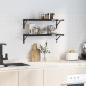 Preview: Wandregale 2 Stk. 75x30 cm Schwarz Edelstahl