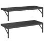 Preview: Wandregale 2 Stk. 75x30 cm Schwarz Edelstahl