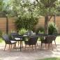 Preview: ARDEBO.de - 7-teilige Garten Essgruppe Schwarz Poly-Rattan