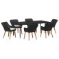Preview: 7-teilige Garten Essgruppe Schwarz Poly-Rattan