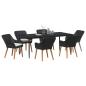 Preview: 7-teilige Garten Essgruppe Schwarz Poly-Rattan