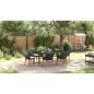 Preview: 7-teilige Garten Essgruppe Schwarz Poly-Rattan