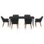 Preview: 7-teilige Garten Essgruppe Schwarz Poly-Rattan
