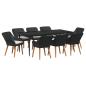 Preview: 9-teiliges Garten Esstisch Set Schwarzes Poly-Rattan