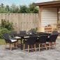 Preview: 9-teiliges Garten Esstisch Set Schwarzes Poly-Rattan
