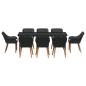 Preview: 9-teiliges Garten Esstisch Set Schwarzes Poly-Rattan