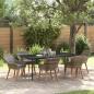 Preview: ARDEBO.de - 7-teiliges Garten Essset Grau Poly Rattan