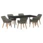 Preview: 7-teiliges Garten Essset Grau Poly Rattan