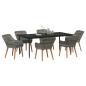Preview: 7-teiliges Garten Essset Grau Poly Rattan