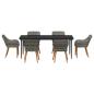 Preview: 7-teiliges Garten Essset Grau Poly Rattan