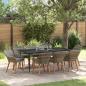 Preview: ARDEBO.de - 9-teiliges Garten Esszimmer Set Graues Poly Rattan