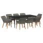 Preview: 9-teiliges Garten Esszimmer Set Graues Poly Rattan