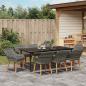 Preview: 9-teiliges Garten Esszimmer Set Graues Poly Rattan