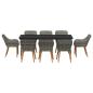 Preview: 9-teiliges Garten Esszimmer Set Graues Poly Rattan