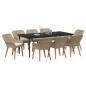 Preview: 9-teiliges Garten Esszimmer Set Beige Poly Rattan