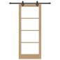 Preview: Schiebetür mit Beschlagsatz 83x202 cm Massivholz Kiefer