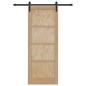 Preview: Schiebetür mit Beschlagset 78x202 cm Massivholz Fichte