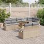 Preview: 9-tlg. Garten-Sofagarnitur mit Kissen Beige Poly Rattan