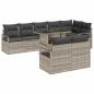 Preview: 9-tlg. Garten-Sofagarnitur mit Kissen Hellgrau Poly Rattan
