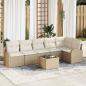 Preview: ARDEBO.de - 7-teiliges Garten Sofa Set mit Kissen Braunes Poly Rattan