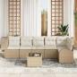 Preview: 7-teiliges Garten Sofa Set mit Kissen Braunes Poly Rattan
