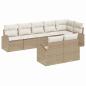 Preview: ARDEBO.de - 8-teiliges Garten-Sofa-Set mit Kissen Beige Poly Rattan