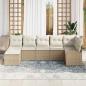Preview: 7-teiliges Gartensofa-Set mit Kissen, Beige Poly Rattan