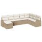 Preview: 8-teiliges Garten Sofaset mit Kissen Beige Poly Rattan