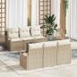 Preview: ARDEBO.de - 7-teiliges Garten Sofa Set mit Kissen Beige Poly Rattan