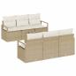 Preview: 7-teiliges Garten Sofa Set mit Kissen Beige Poly Rattan